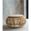 Padma's Plantation Edgewater Wood Coffee Table in Natural Rattan