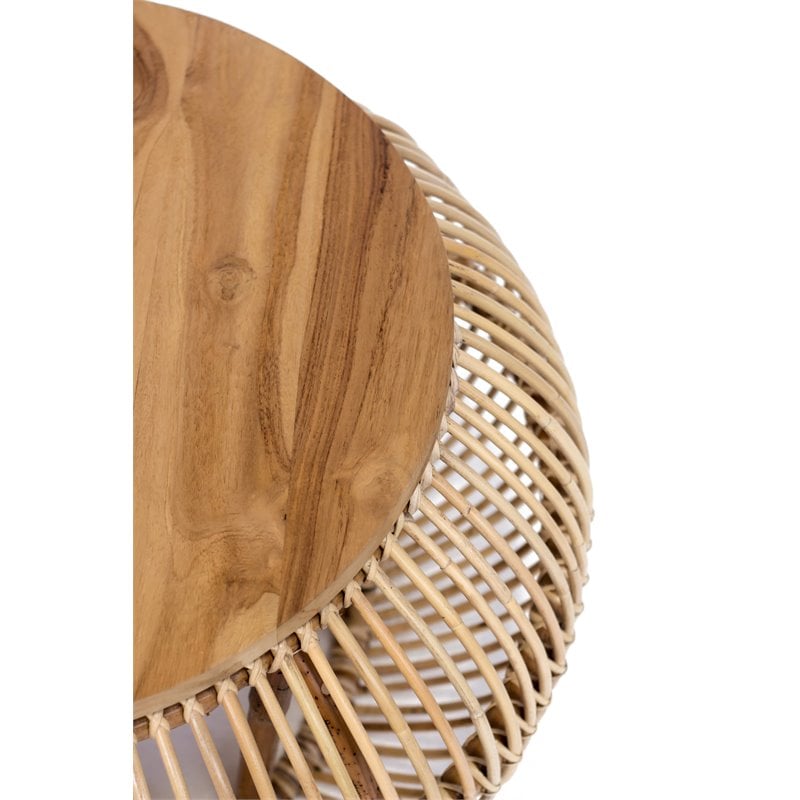 Padma's Plantation Edgewater Wood Coffee Table in Natural Rattan