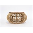 Padma's Plantation Edgewater Wood Coffee Table in Natural Rattan