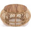 Padma's Plantation Edgewater Wood Coffee Table in Natural Rattan