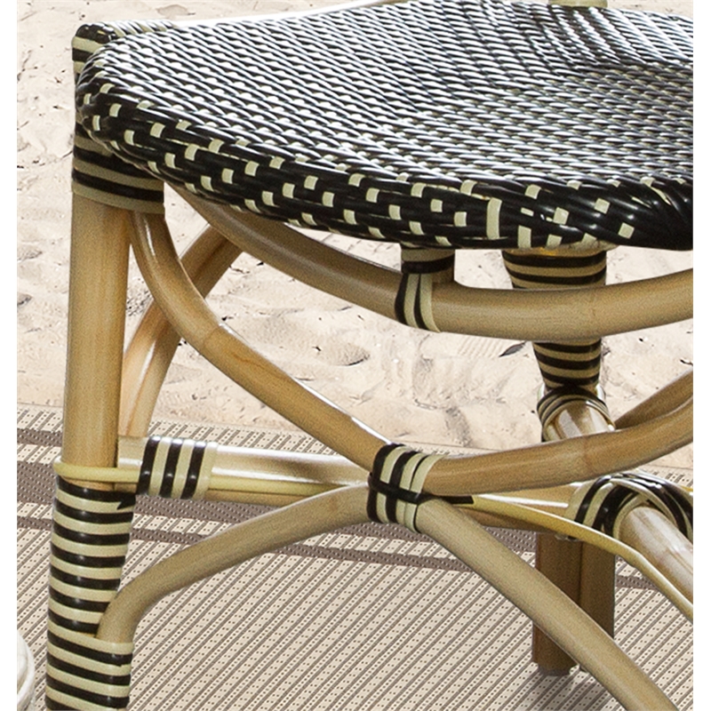 Padma's Plantation Rattan 2 Pc. Bistro Chair Set in Black & Beige