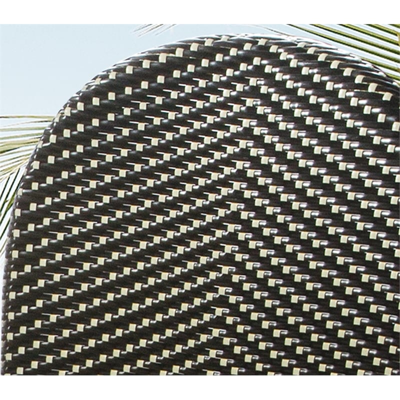 Padma's Plantation Rattan 2 Pc. Bistro Chair Set in Black & Beige