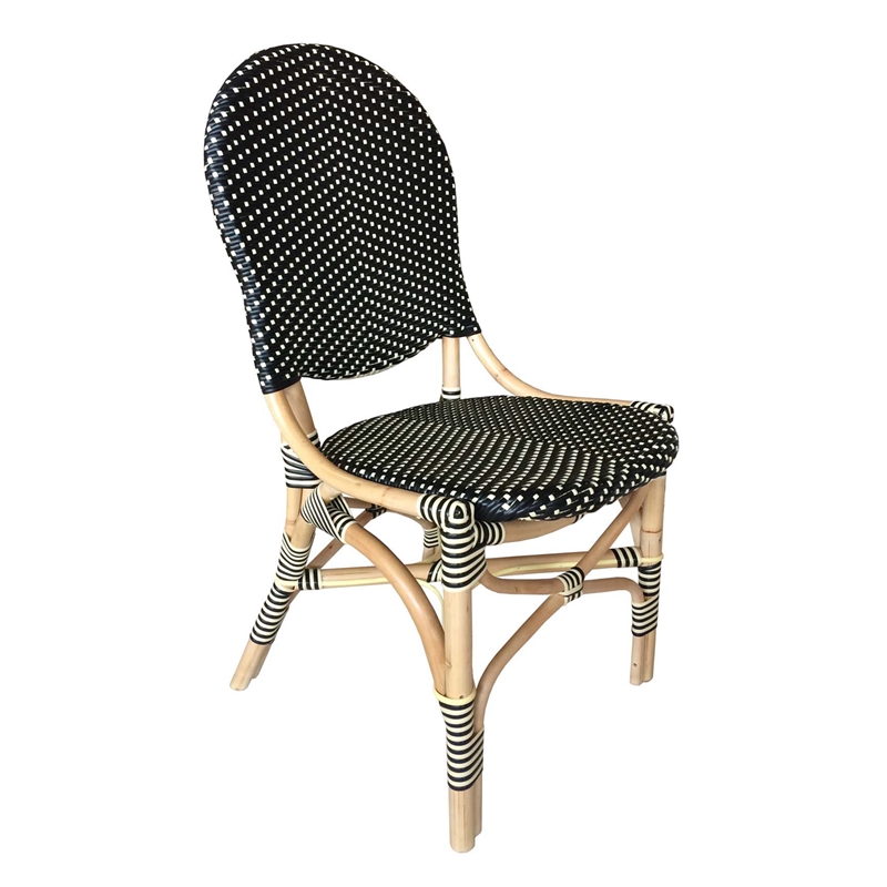 Padma's Plantation Rattan 2 Pc. Bistro Chair Set in Black & Beige