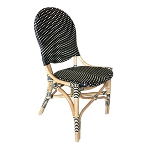 padma's plantation rattan 2 pc. bistro chair set in black & beige