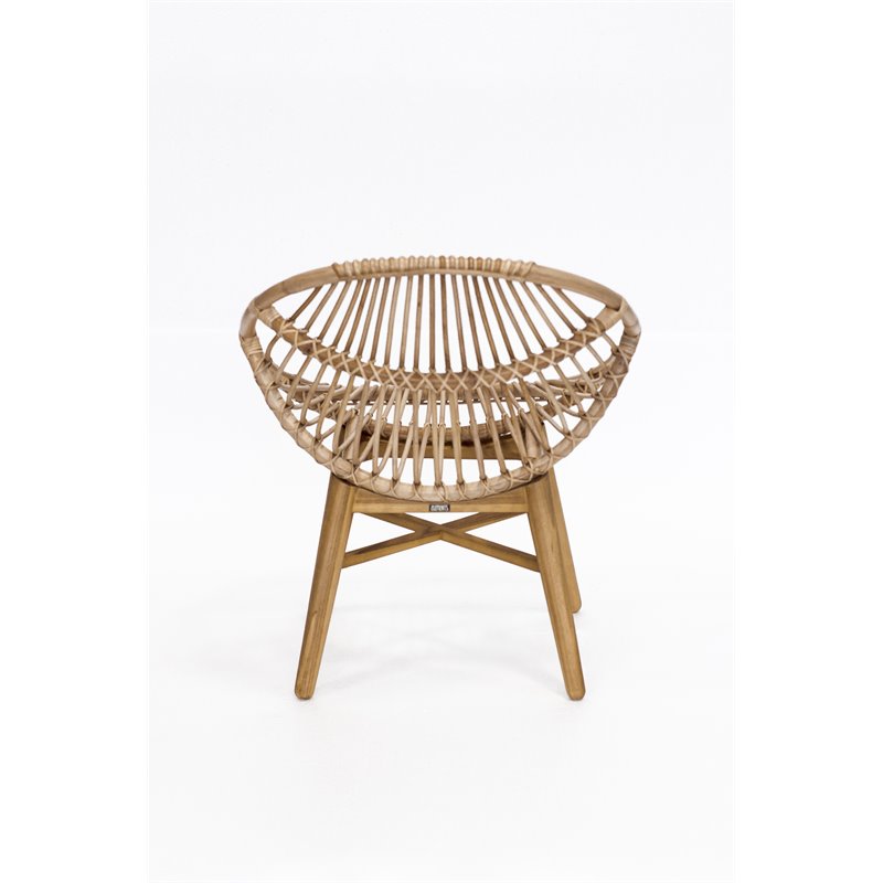 Padma's Plantation Florida Wood Chair in Natural Rattan