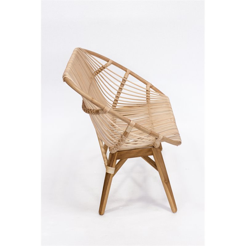 Padma's Plantation Florida Rattan Sofa Bench in Natural Rattan
