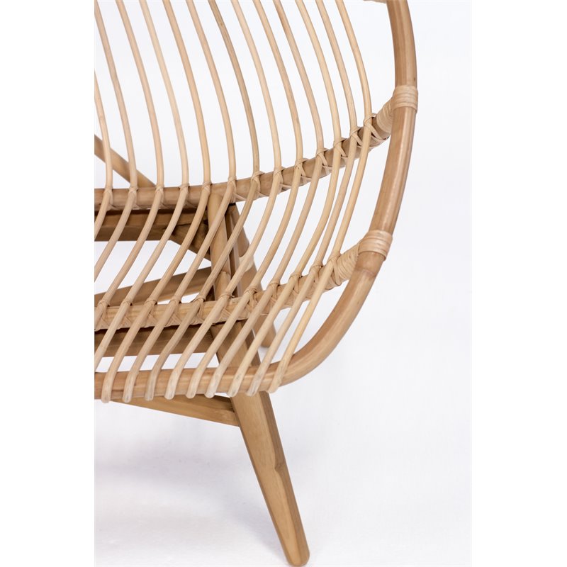 Padma's Plantation Florida Rattan Sofa Bench in Natural Rattan