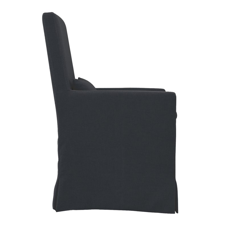 Padma's Plantation Sandspur Beach Wood Dining Armchair in Charcoal Gray