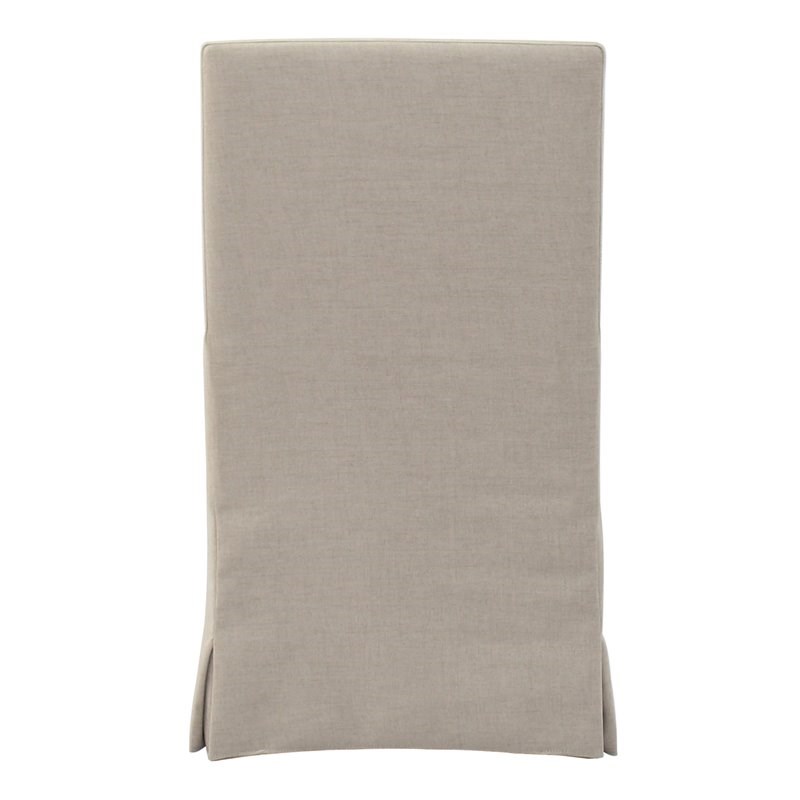 Padma's Plantation Sandspur Beach Wood Dining Armchair in Brushed Linen White