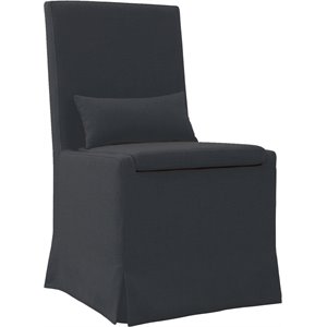 Padma's Plantation Sandspur Beach Wood Dining Chair in Charcoal Gray