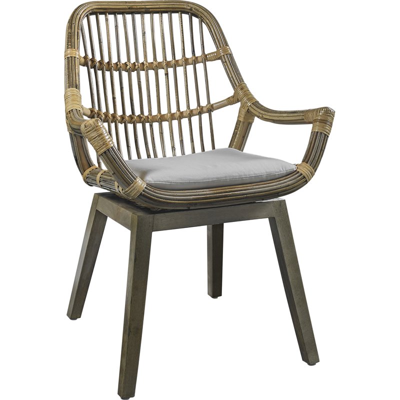 Padma's Plantation Frankfurt Rattan Chair in Kubu Gray