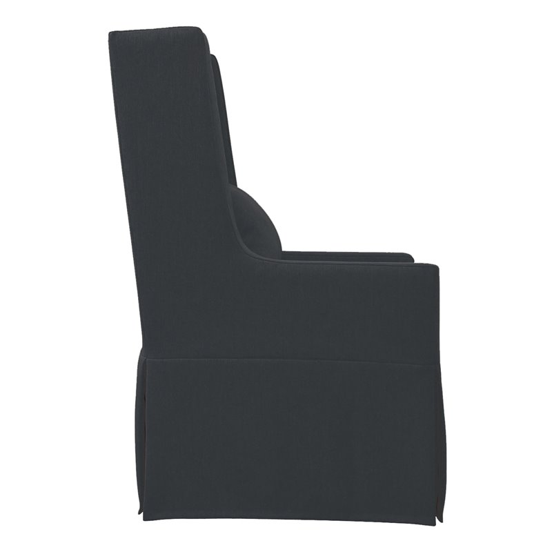 Padma's Plantation Sandspur Beach Wood Swivel Lounge Chair in Charcoal Gray