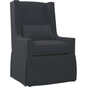 Padma's Plantation Sandspur Beach Wood Swivel Lounge Chair in Charcoal Gray