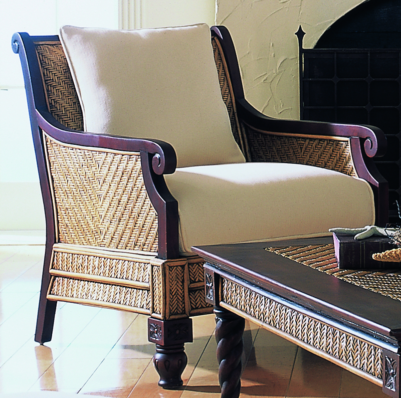 Padma's Plantation Trinidad Wood Armchair in Natural Antique