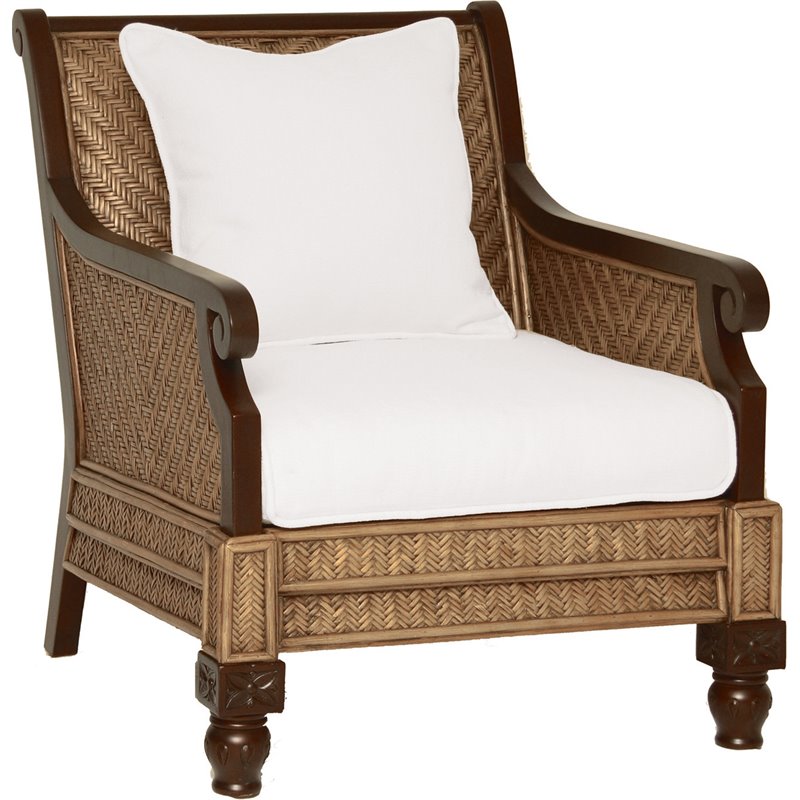 Padma's Plantation Trinidad Wood Armchair in Natural Antique
