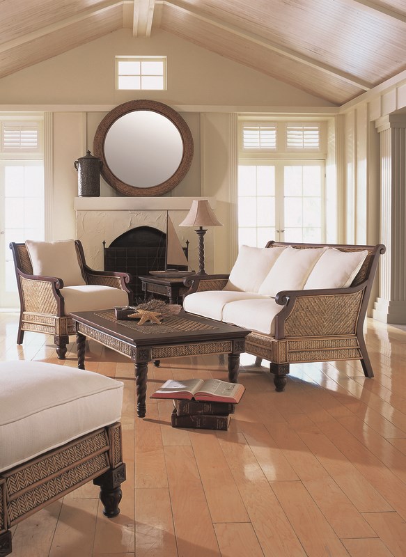 Padma's Plantation Trinidad Wood Loveseat in Natural Antique