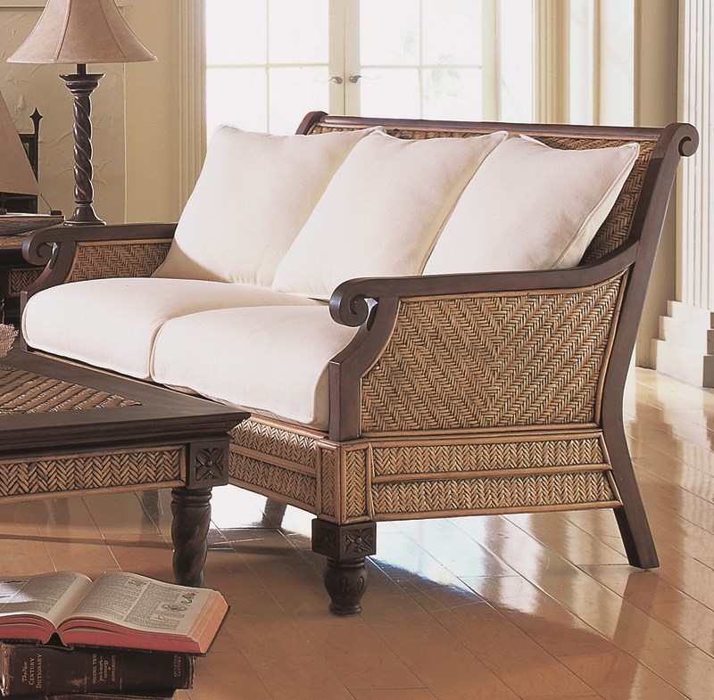 Padma's Plantation Trinidad Wood Loveseat in Natural Antique