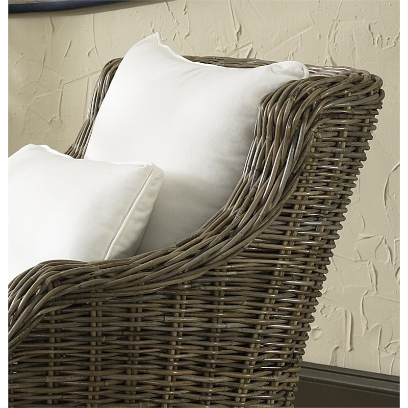 Padma's Plantation Tenerife Wicker Lounge Chair in Kubu Gray