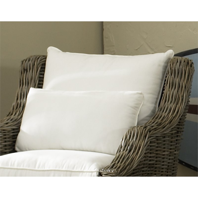 Padma's Plantation Tenerife Wicker Lounge Chair in Kubu Gray