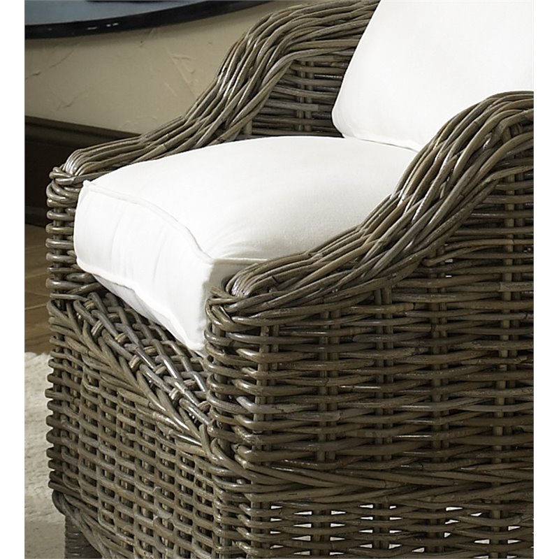 Padma's Plantation Tenerife Wicker Lounge Chair in Kubu Gray