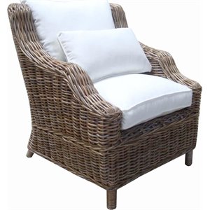 Padma's Plantation Tenerife Wicker Lounge Chair in Kubu Gray