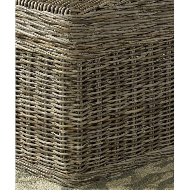 Padma's Plantation Wicker End Table Trunk in Kubu Gray
