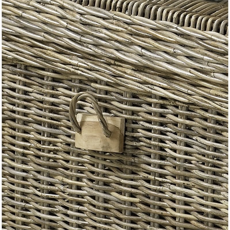 Padma's Plantation Wicker End Table Trunk in Kubu Gray