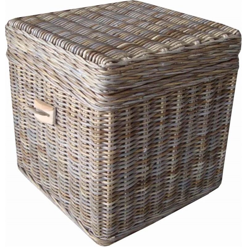 Padma's Plantation Wicker End Table Trunk in Kubu Gray