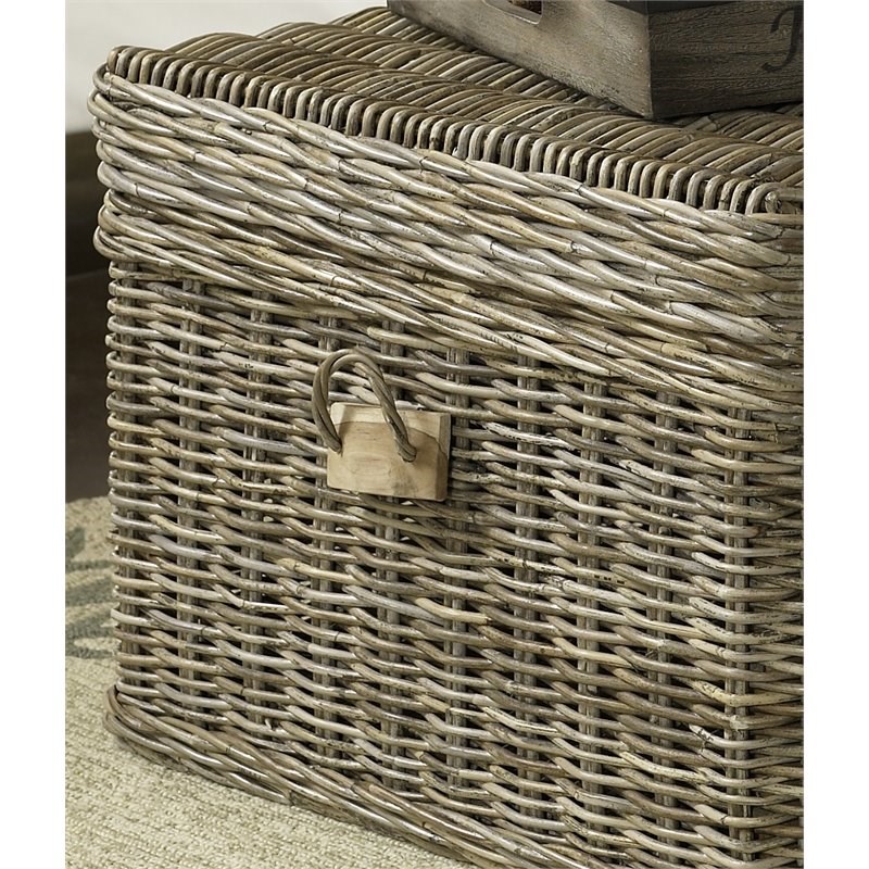 Padma's Plantation Wicker End Table Trunk in Kubu Gray