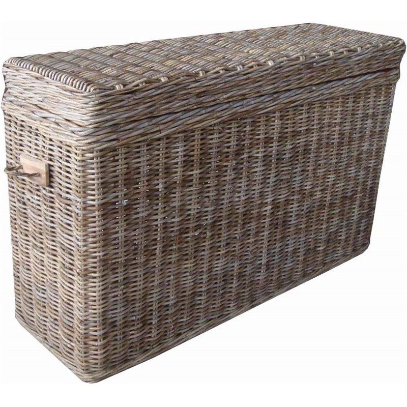 Padma's Plantation Wicker Console Table Trunk in Kubu Gray