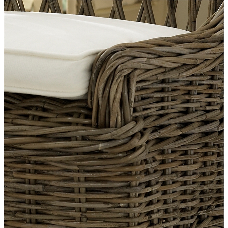 Padma's Plantation Wicker 2 Pc. Crossweave Dining Chair Set in Kubu Gray