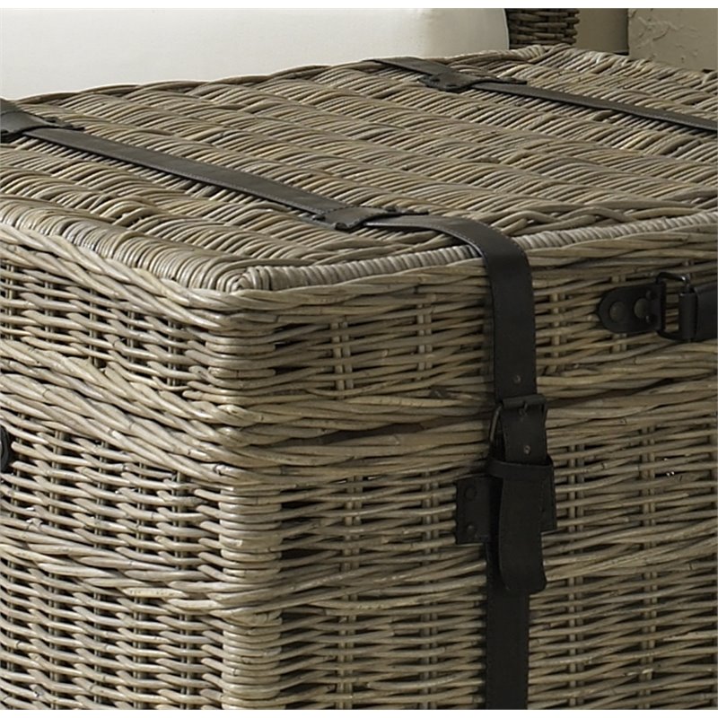 Padma's Plantation Wicker Coffee Table Trunk in Kubu Gray