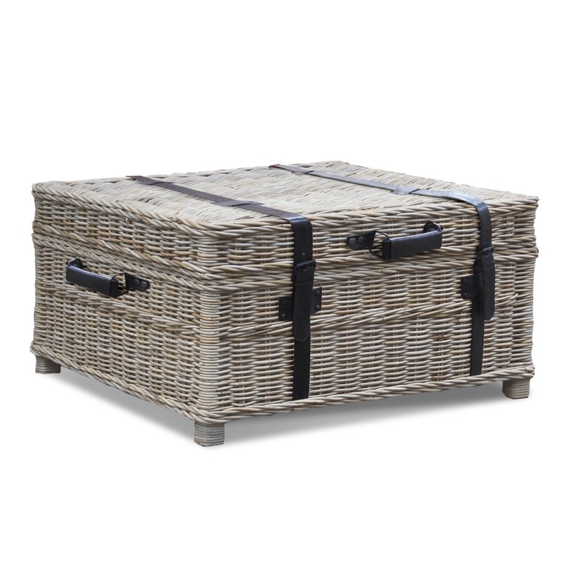 Padma's Plantation Wicker Coffee Table Trunk in Kubu Gray