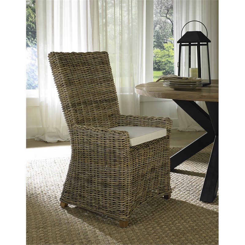 Padma's Plantation Nico Wicker Cushion Chair in Kubu Gray