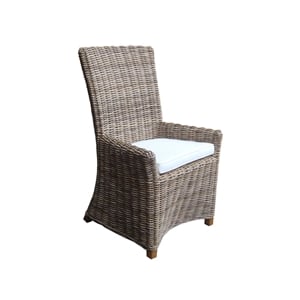 Padma's Plantation Nico Wicker Cushion Chair in Kubu Gray