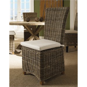 Padma's Plantation Nico Wicker Cushion Chair in Kubu Gray