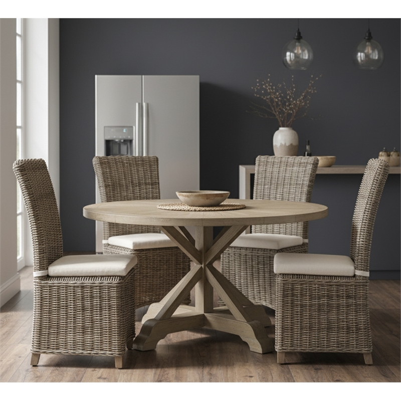 Padma's Plantation Nico Wicker Cushion Chair in Kubu Gray