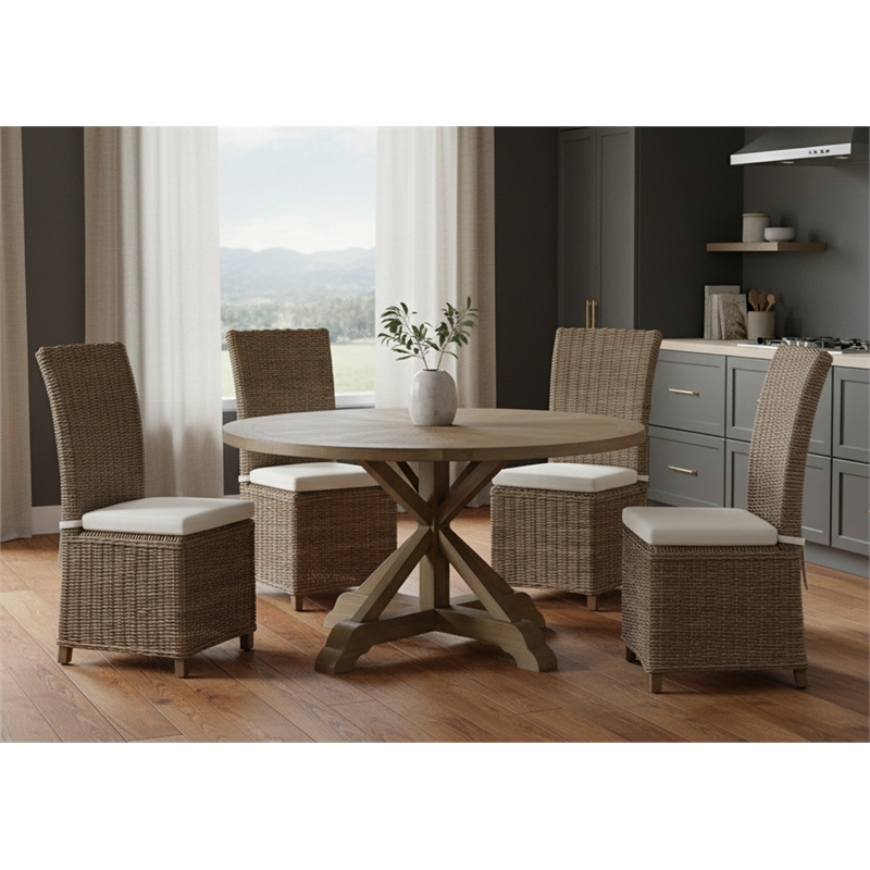 Padma's Plantation Nico Wicker Cushion Chair in Kubu Gray