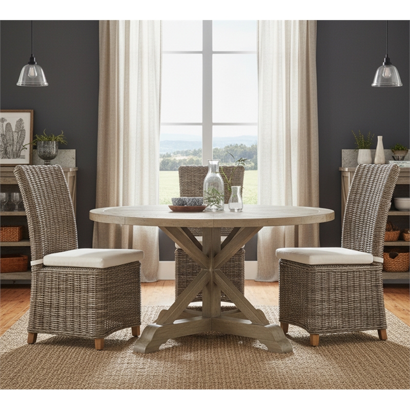 Padma's Plantation Nico Wicker Cushion Chair in Kubu Gray