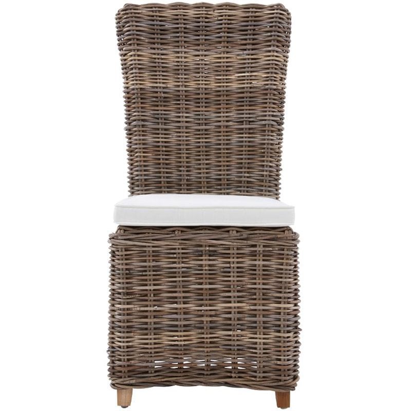 Padma's Plantation Nico Wicker Cushion Chair in Kubu Gray