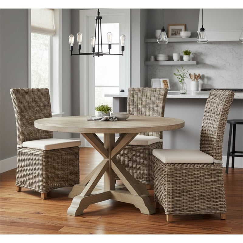 Padma's Plantation Nico Wicker Cushion Chair in Kubu Gray