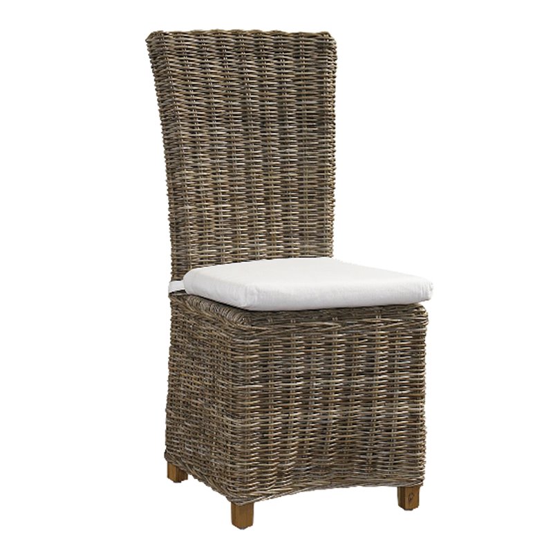 Padma's Plantation Nico Wicker Cushion Chair in Kubu Gray