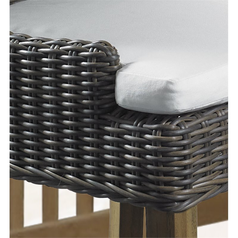 Padma's Plantation Alfresco Wicker Patio Dining Chair in Crocodile Green Rattan