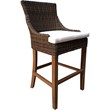 Padma's Plantation Alfresco Wicker Patio Barstool in Crocodile Green Rattan