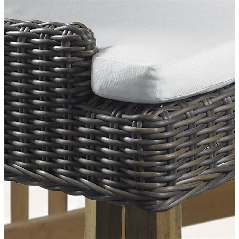 Padma's Plantation Alfresco Wicker Patio Counterstool in Crocodile Green Rattan