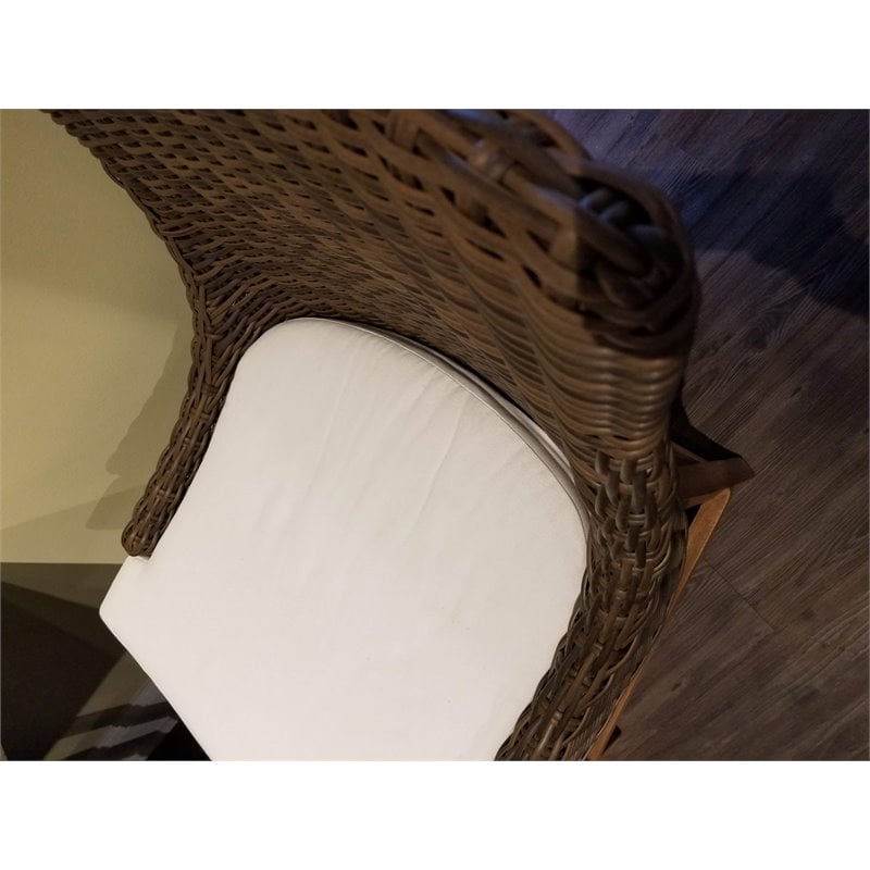 Padma's Plantation Alfresco Wicker Patio Counterstool in Crocodile Green Rattan