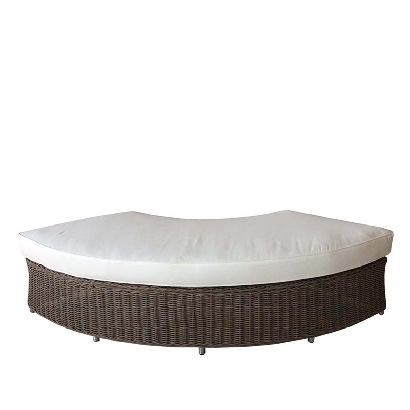 Padma's Plantation Barbados Wicker Bench in Kubu Gray