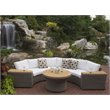 Padma's Plantation Barbados Wicker Rounded Patio Sofa in Kubu Gray