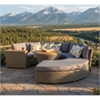 Padma's Plantation Barbados Wicker Rounded Patio Sofa in Kubu Gray