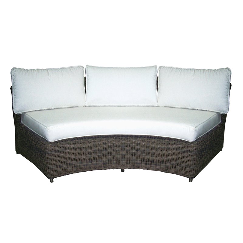 Padma's Plantation Barbados Wicker Rounded Patio Sofa in Kubu Gray